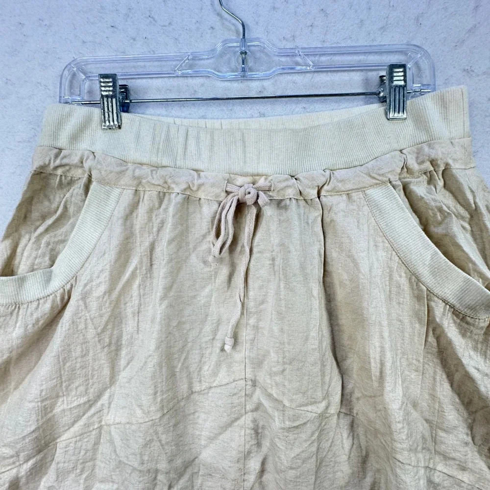 Boho Mid-Length Skirt Womens 4 by 209 Beige Ombre‎ Dip Dye Earthy Lagenlook